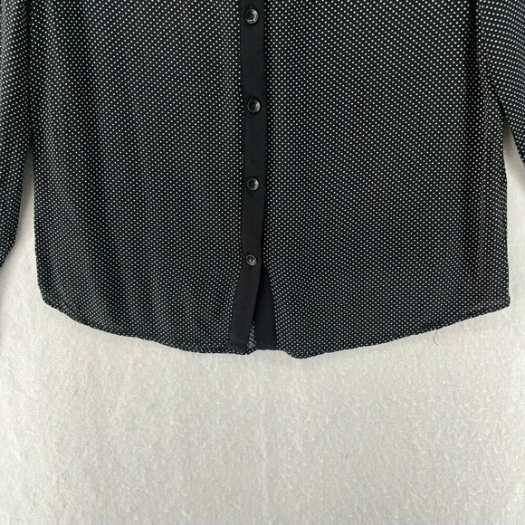 Molly Bracken Button-Up Shirt Women's Sz S Black Polka Dot Collared Relaxed Fit - Picture 7 of 10